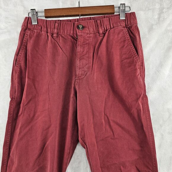 Bear Bottom Pants Mens Medium Red Chino Jogger Elastic Waist‎ Khakis Casual - Picture 2 of 8